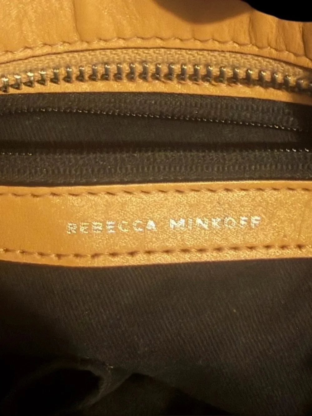 Rebecca Minkoff Satchel Tote Bag Purse Cognac Brown Pebbled Leather